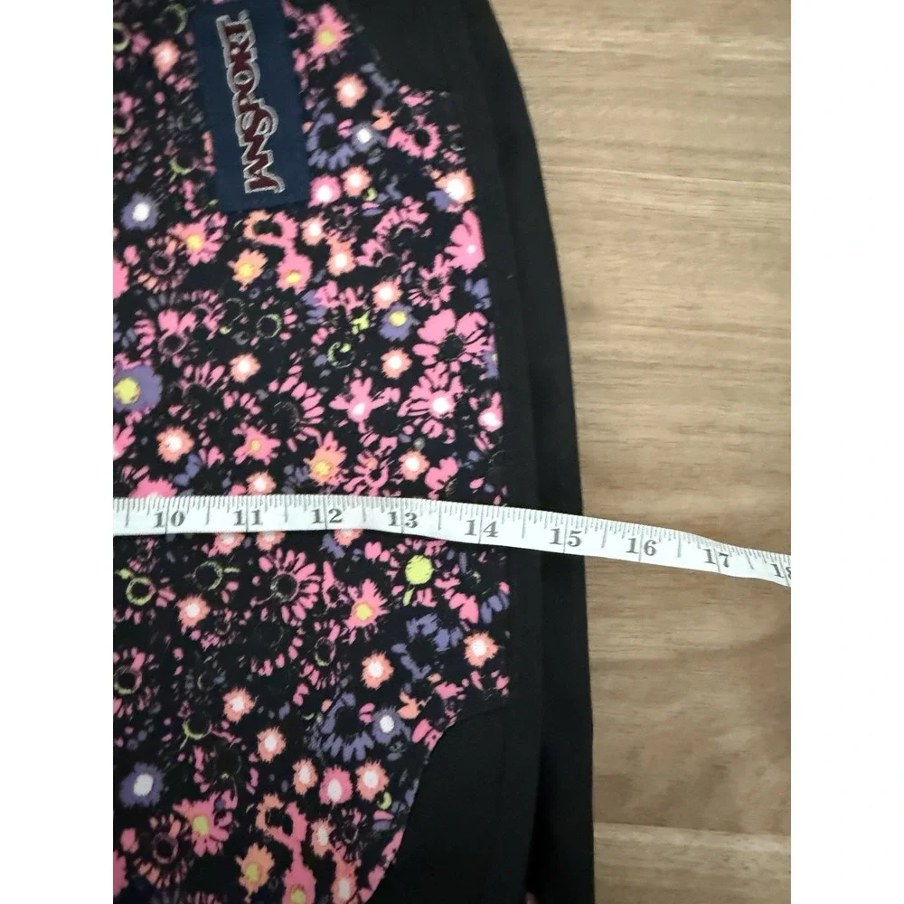 JanSport Messenger Laptop Bag Floral Pink Black Shoulder School Book Travel 15